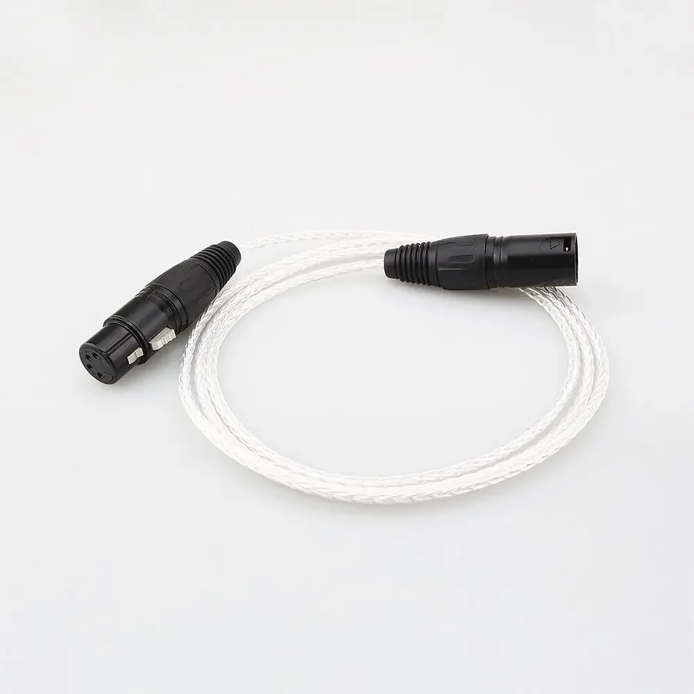 Cabo de extensão HiFi Headphone, equilibrado macho para 4 pinos XLR fêmea áudio XLR cabo, 8 núcleos, 4 pinos XLR