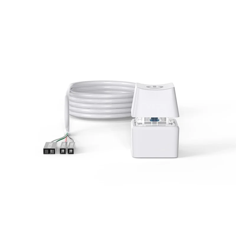 AT87-LED Light Computer Desktop Switch PC Motherboard External Start Power Button Extension Cable for Home Office 1.65M White