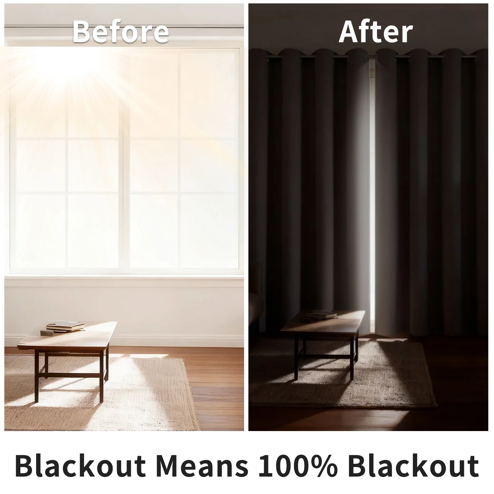 100% Blackout Curtains for Bedroom with Grommets Thermal Insulated Room Darkening Light Blocking Wrinkle-Free Drapes for Hoom