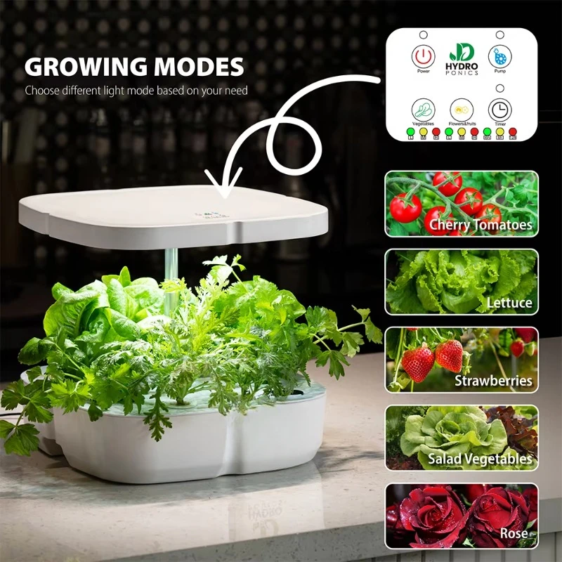 Home Flower Pots Led Hydroponics Growing System Creative Mini Smart Garden Auto Timer Indoor Intelligence Planters For Plants