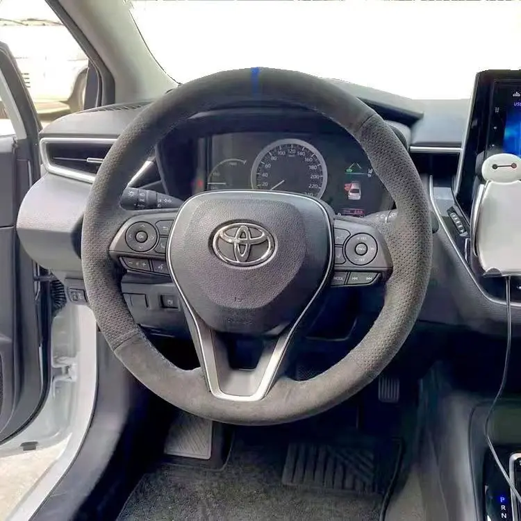 Cubierta de volante de Alcantara Real para Toyota, Corolla, Corolla, Leiling, Camry, Highlander, Asian Dragon, RAV4