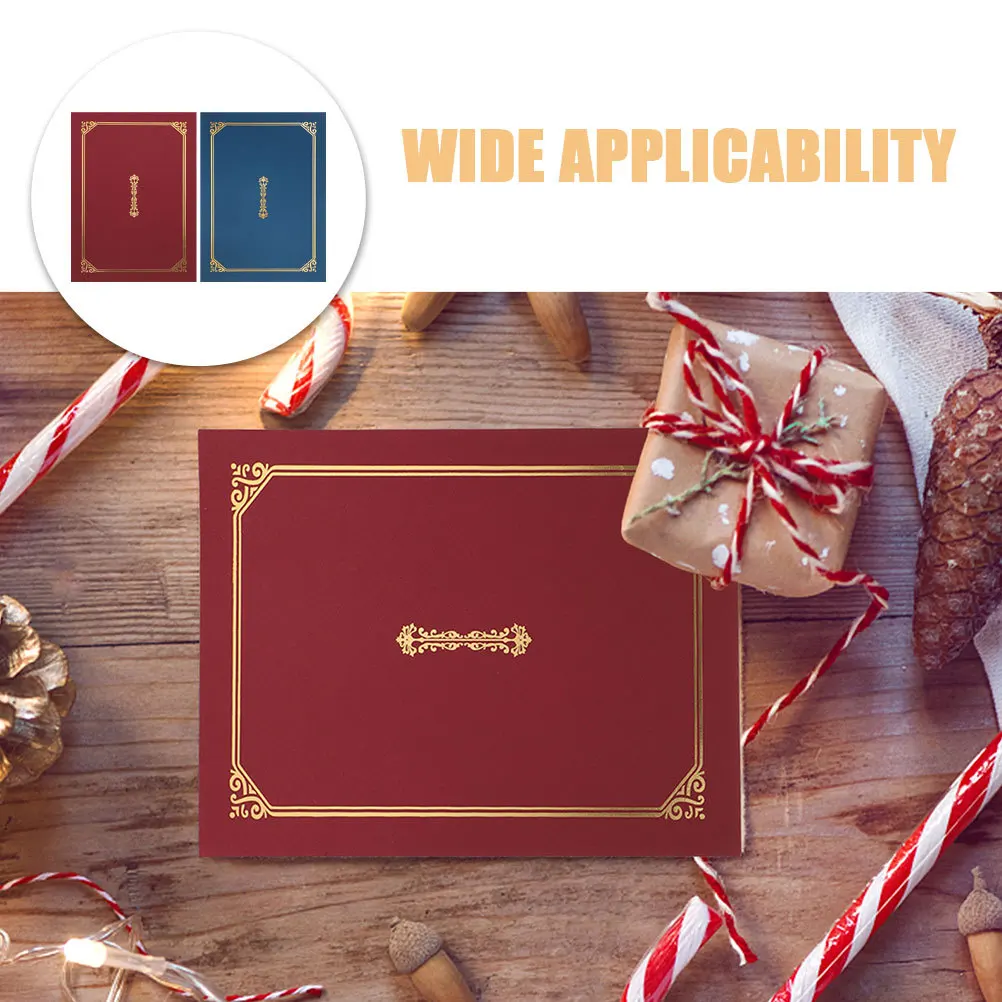 2 Stuks A4 Goud Gestempeld Diploma Houder Vintage Europese Stijl Middelbare School Award Certificaten Brief Sized Enveloppen