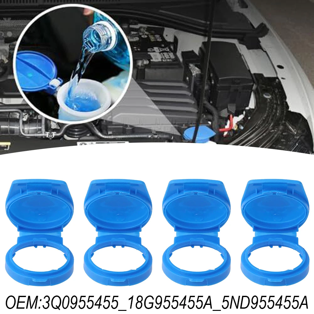 

4PCS Windshield Washer Reservoir Cap 3Q0955455 For Jetta 2019-2021 Plastic Blue Wiper Reservoir Tank Cap Car Accessories