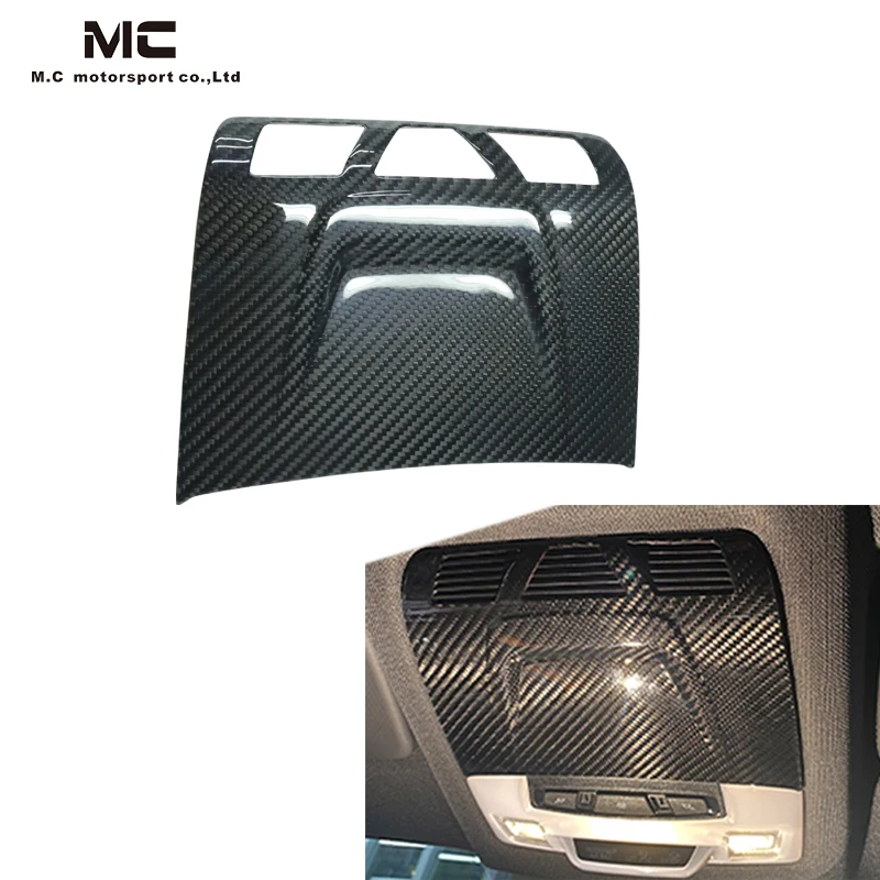 Real Carbon Fiber Car Top Reading Light Lamp Cover Trim For Toyota Supra GR A90 A91 MK5 GR