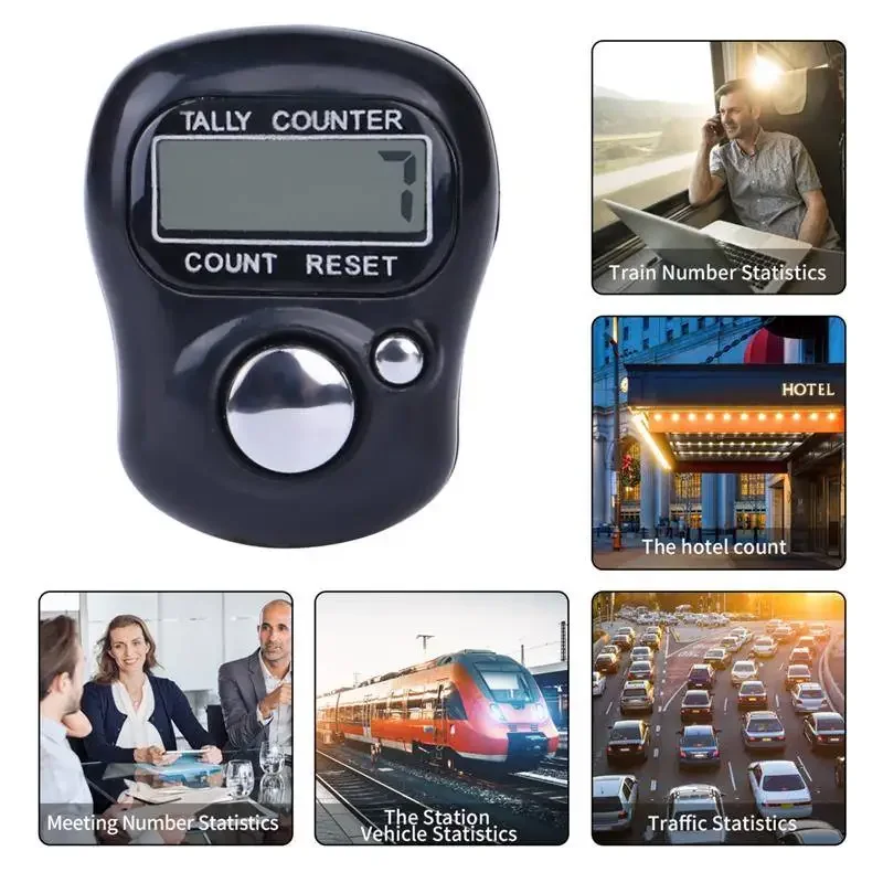 Mini-vingerteller Islamitische kraal 5-digitale LED elektronische handheld telapparaat Clicker-tellerring