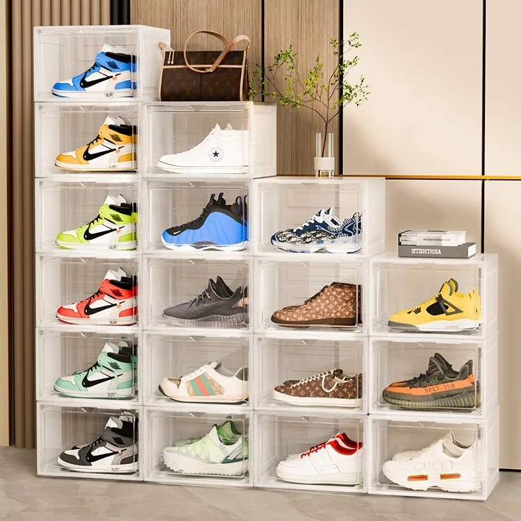 LOU9 Magnetic shoe box shoe storage box dormitory artifact space-saving shoe rack shoe cabinet separate drawer