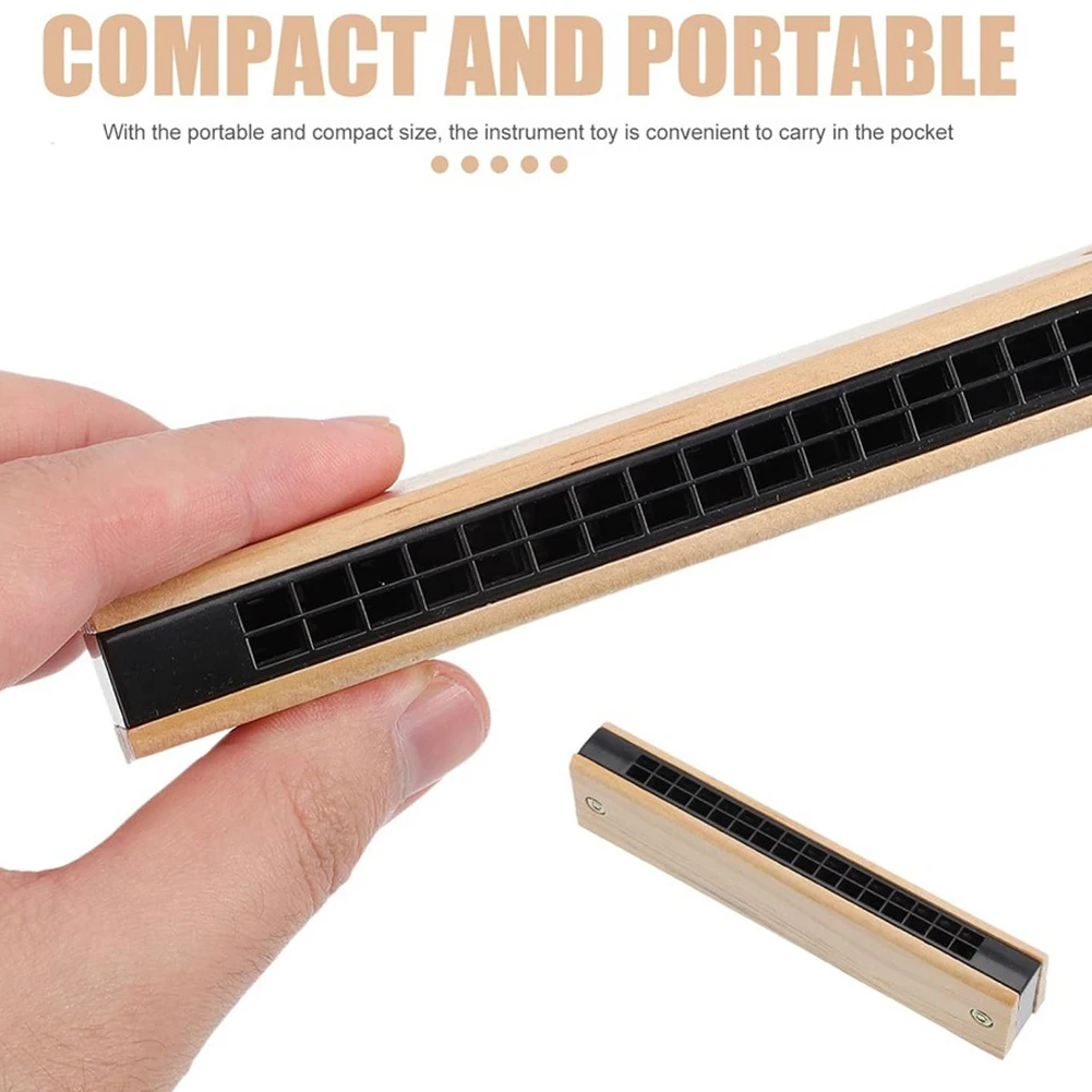Wooden 16-Hole Harmonica Supporting Early Music Literacy and Active Listening in Preschool and Elementary Settings