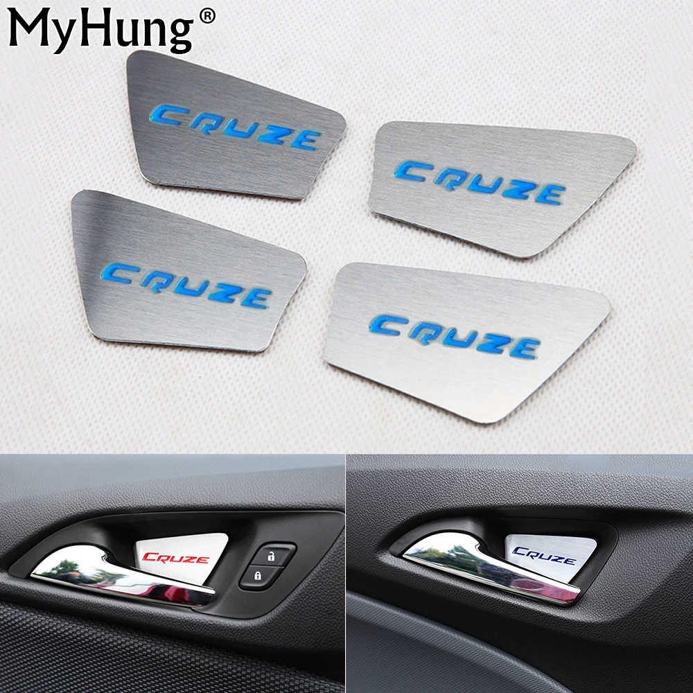 Special Inner Door Inside Door Bowl Wrist Modified Stainless Steel Decorative Stickers For Chevrolet Cruze 2016-2018 4Pcs