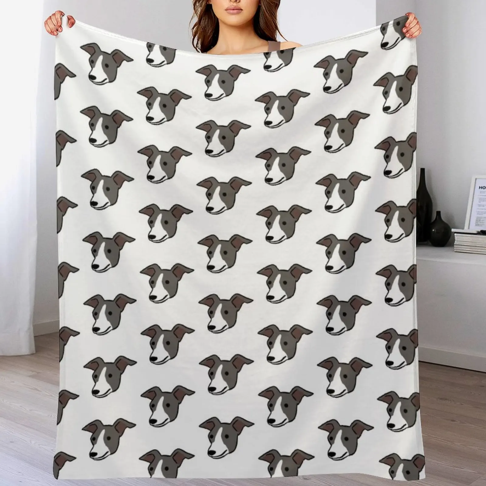 

Italian greyhound cute illustration Throw Blanket Outdoor Soft Blanket for Picnic Beach Camping