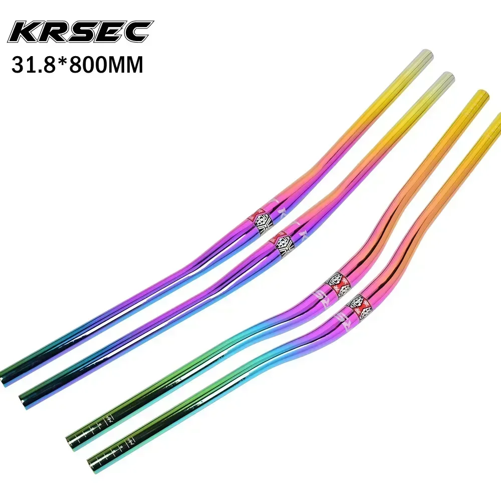 KRSEC MTB Bicycle Colorful Handlebar 31.8mm*780mm AM XC DH downhill Racing Bike Rise handlebar Mountain Road Rainbow