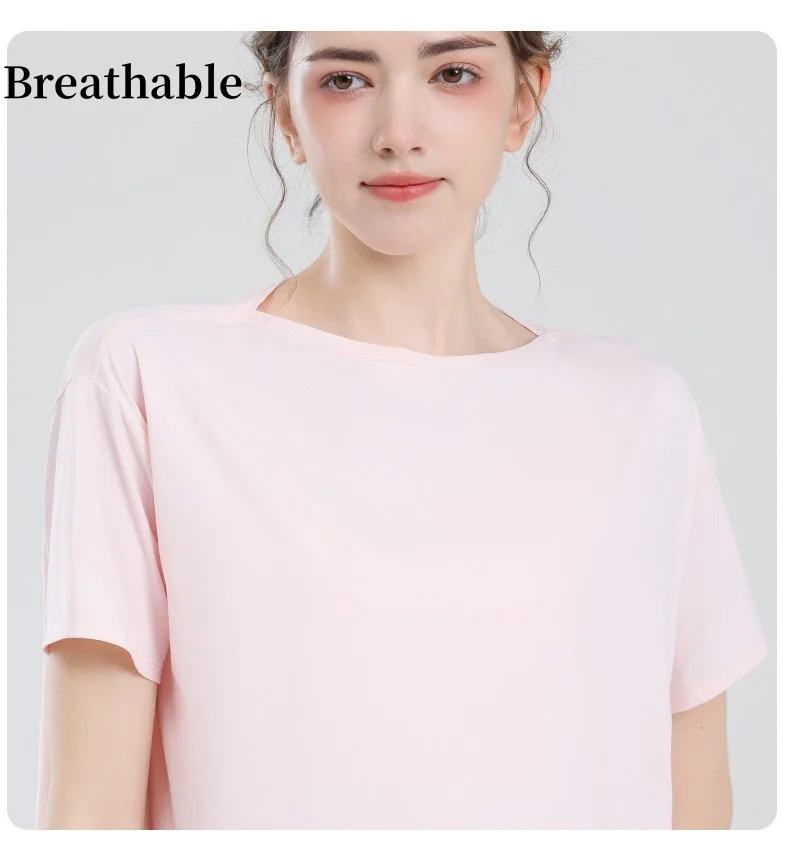 Спортивный жилет, женский свободный чехол, тонкий топ для йоги, футболка, летняя тонкая тренировочная футболка для фитнеса с коротким рукавом
