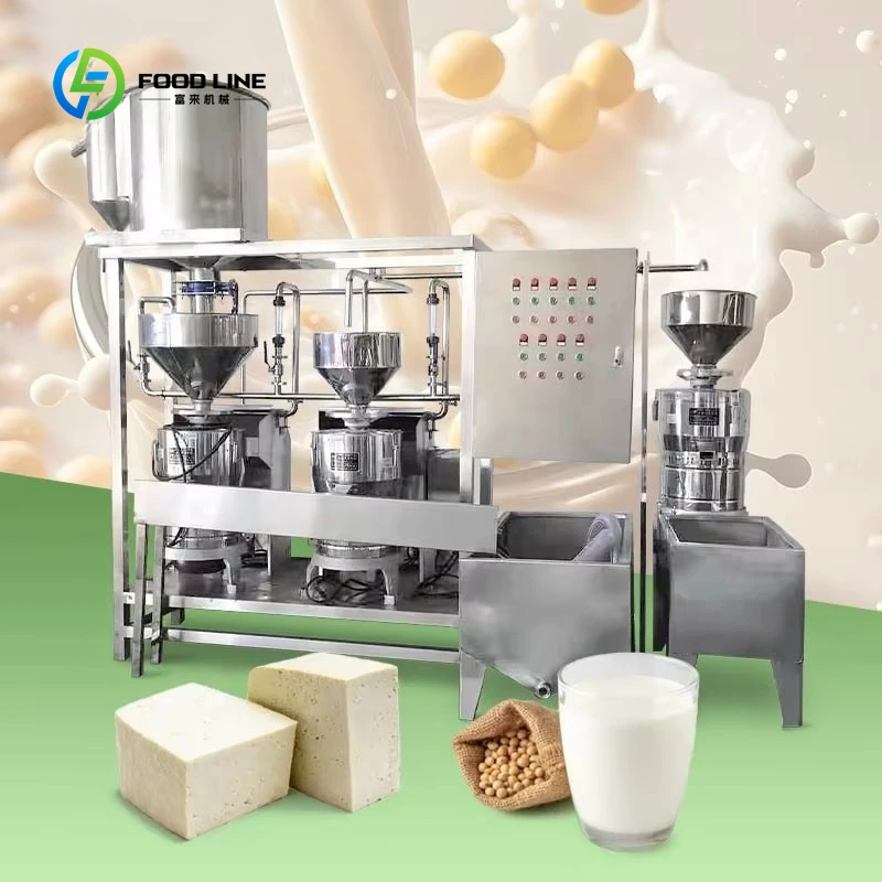 

Customized Commercial Complete Production Line - Automatic Soymilk Tofu Maker Grinder Food Grade 304