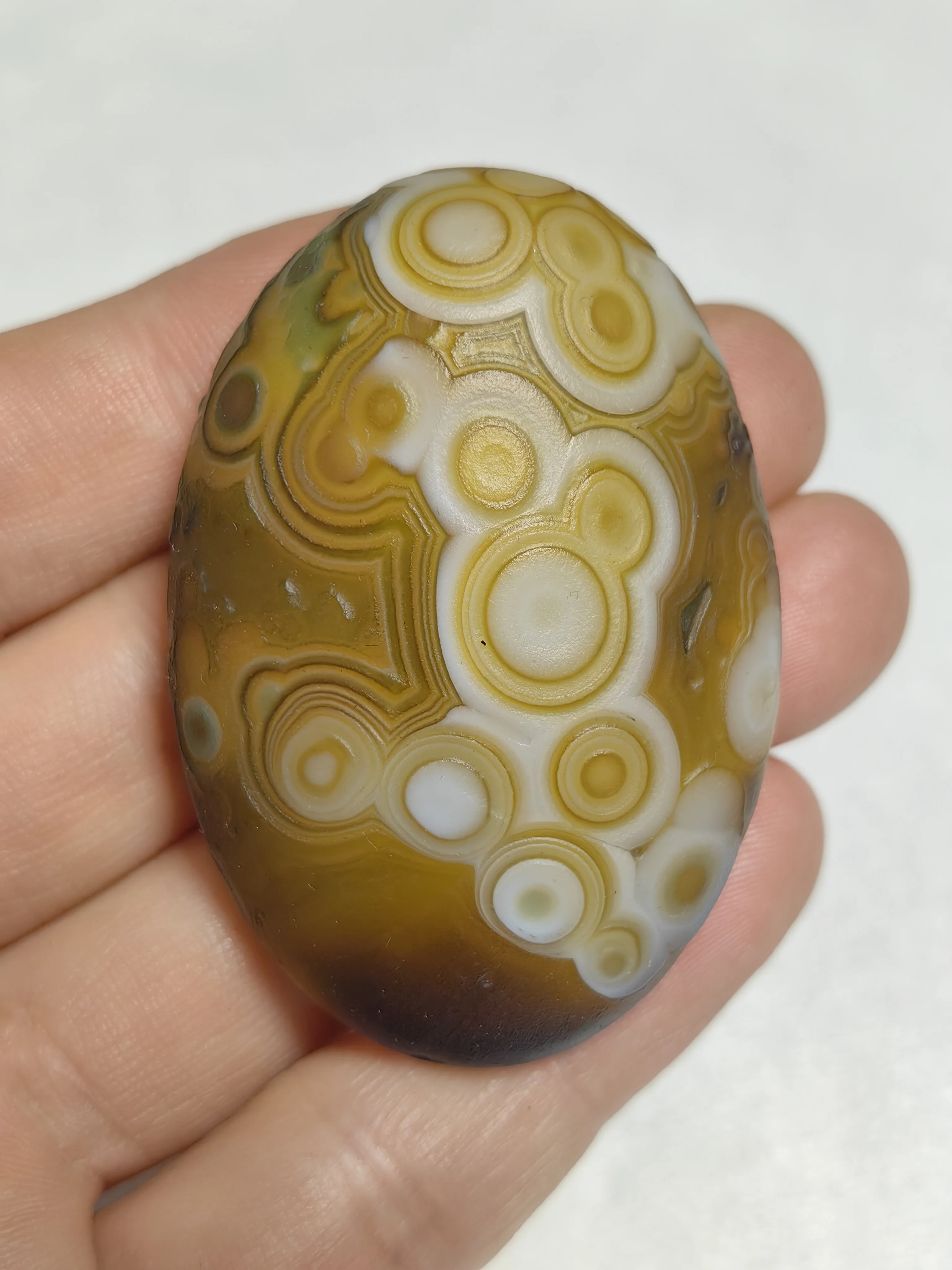 

All-natura Divine Eye Wishing Agate Palm Stone for Attract Wealth Good Luck Stress Relief Ward Off Evil Amulet Jewelry DIY Decor