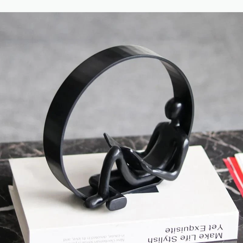 Beside Door Reader Figures Statue Ornaments Desk Decoration Resin Abstract Crafts Room Aesthetic Decor