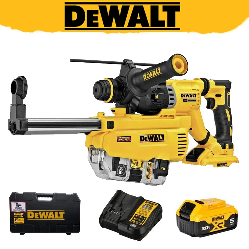 DEWALT DCH263 DWH205DH 20V Brushless Cordless Charging Hammer Dust Collector Cordless Impact Drill Rotary Hammer Power Tools Set