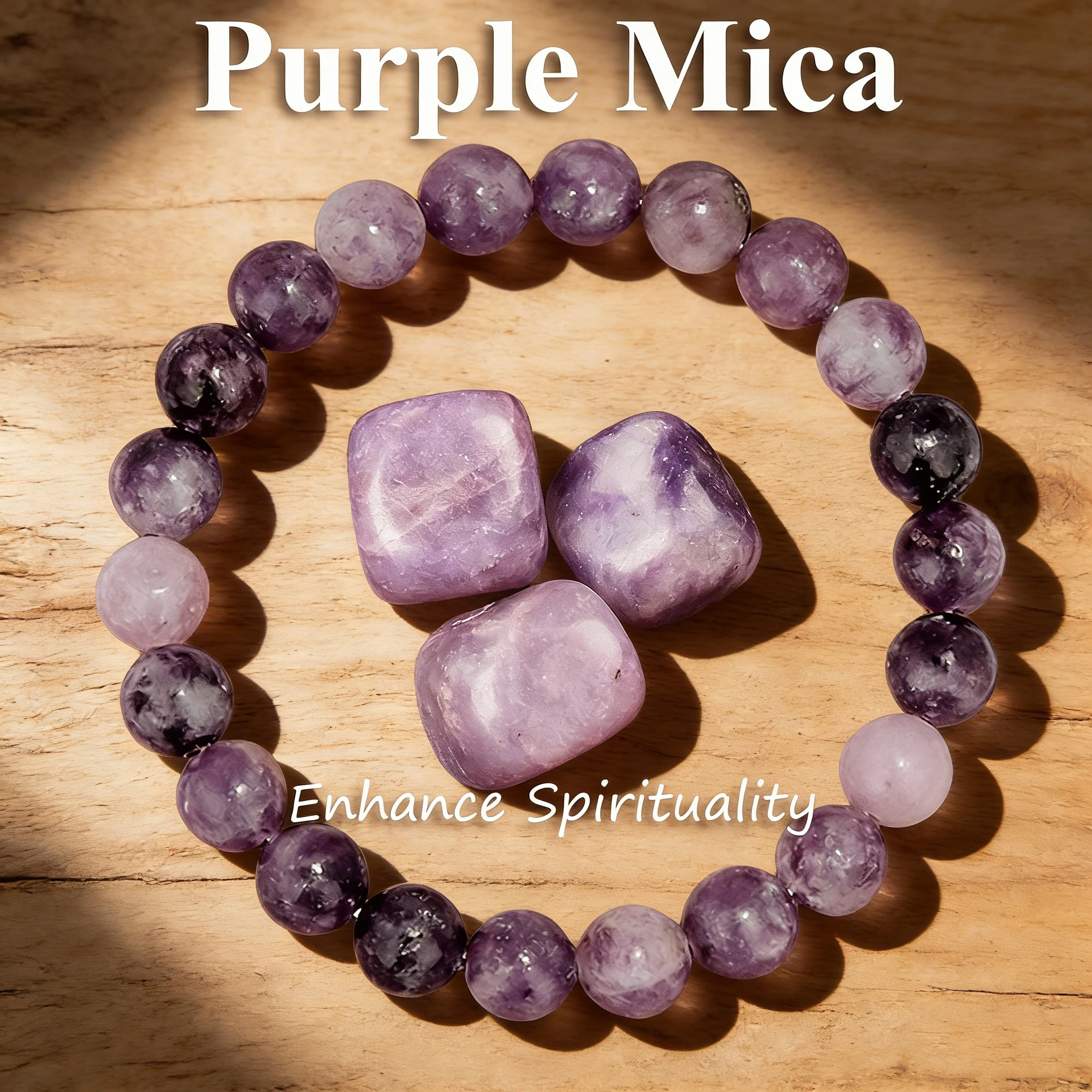 

Natural Stone Purple Mica Bracelet Stone Beaded 6 8 10mm Healing Reiki Vitality Bracelet Charm Spiritual Protection Gift Jewelry