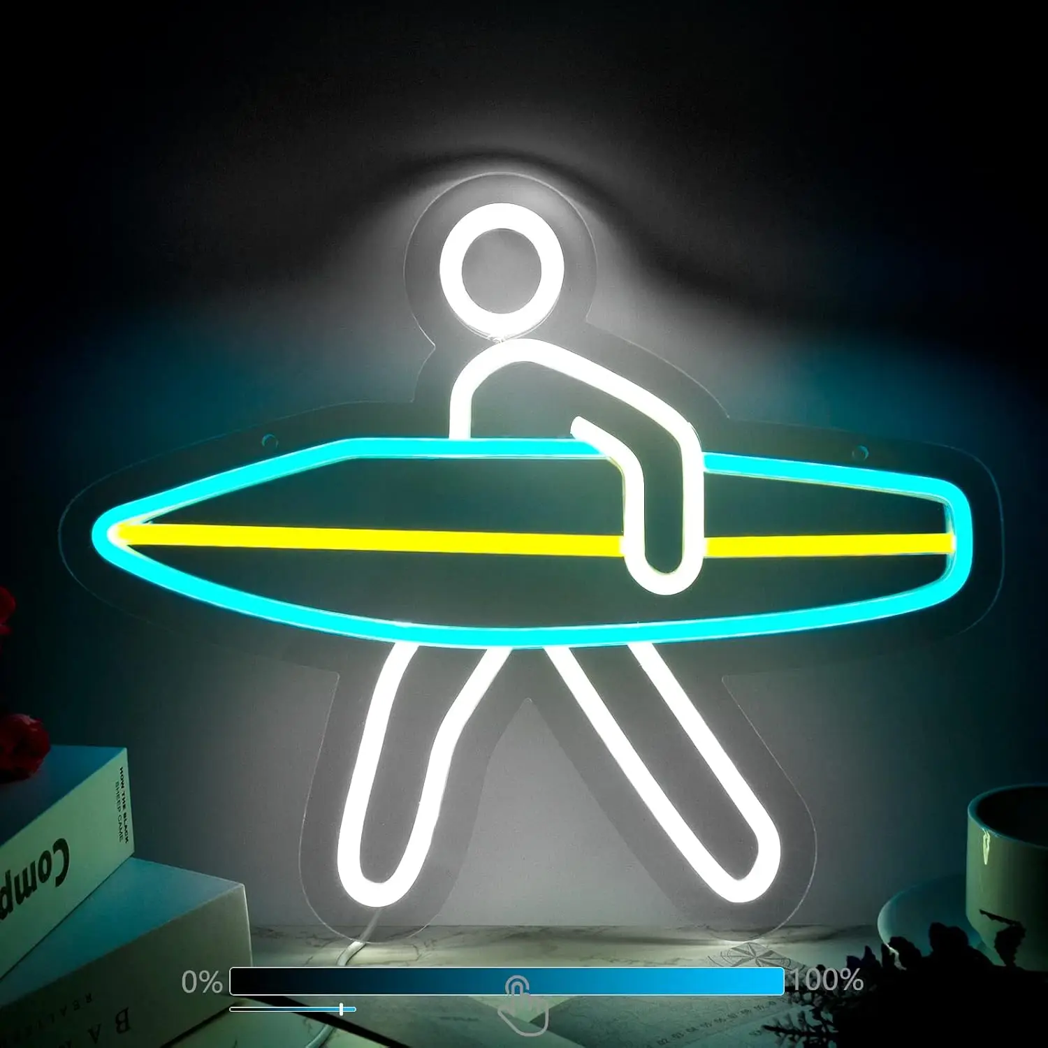 Surfer Neon sign, dimmable Led lights Aesthetic Beach Room Bedroom, Surfer Girl Neon Sign Dorm decorated beach Cool ocean gift