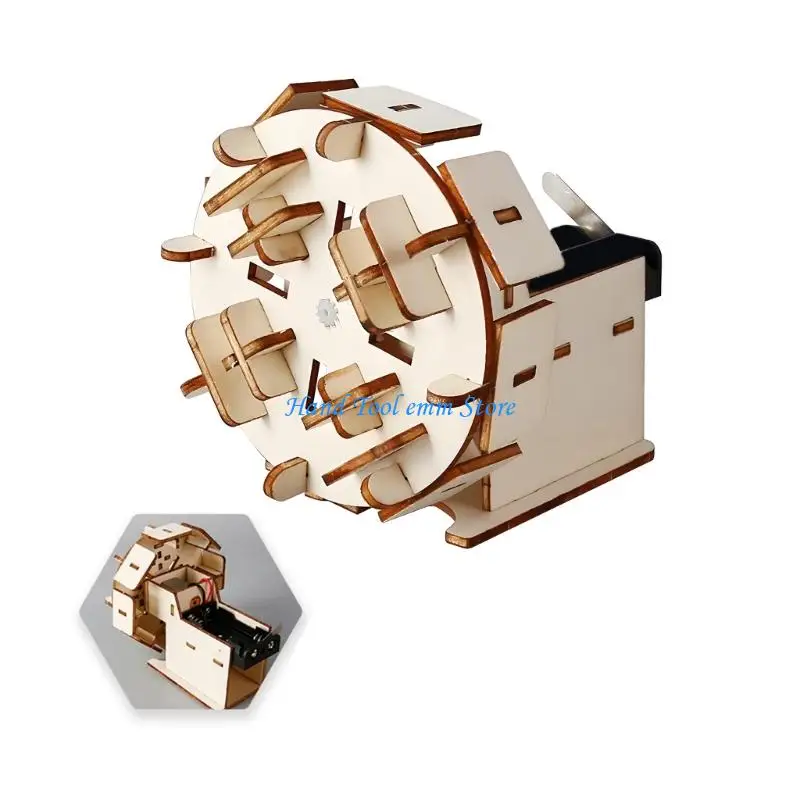 H37F Wooden Tunnel Boring Machine Science Project Assembly Set for Family Learning