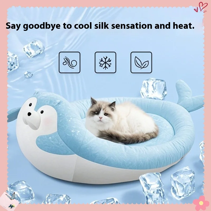 

Seal Summer Cat Nest Summer Cooling Kennel Cool Pet Ice Pad Washable Cat Ice Nest Ice Pad Bed Cats Cool Down Sleep Rest Bed