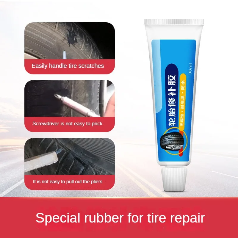 30ml Tire Repair Glue Liquid Strong Rubber Glues Black Rubber Wear-resistant Non-corrosive Adhesive Instant Strong Bond Leather