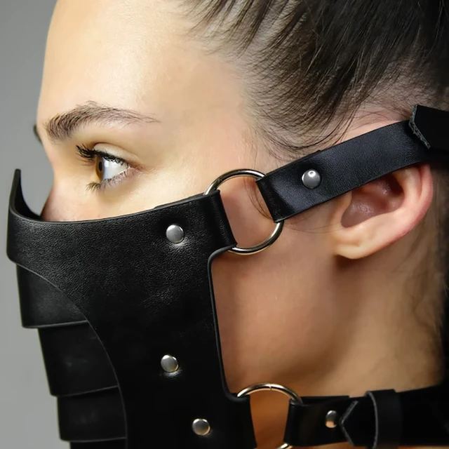 Bdsm Eye Mask Sex Bondage Adult Game Couples Leather Harness Mask  