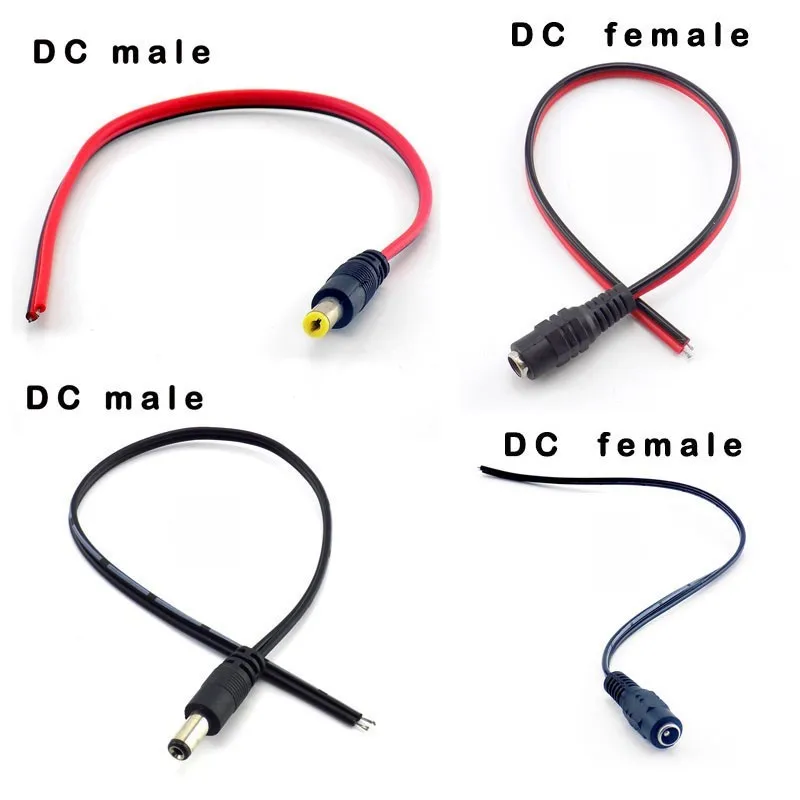 5.5*2.1mm DC Power Supply Jack Male Female Plug Connector 12V Wire Adapter Cable for CCTV Camera LED Strip Light E2