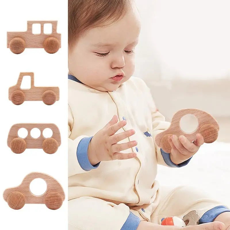 Wooden Vehicle Toys Children Inertia Car Models Fall-Resistant Portable Toy Cars Inertial Vehicle Toys for Home Kindergarten