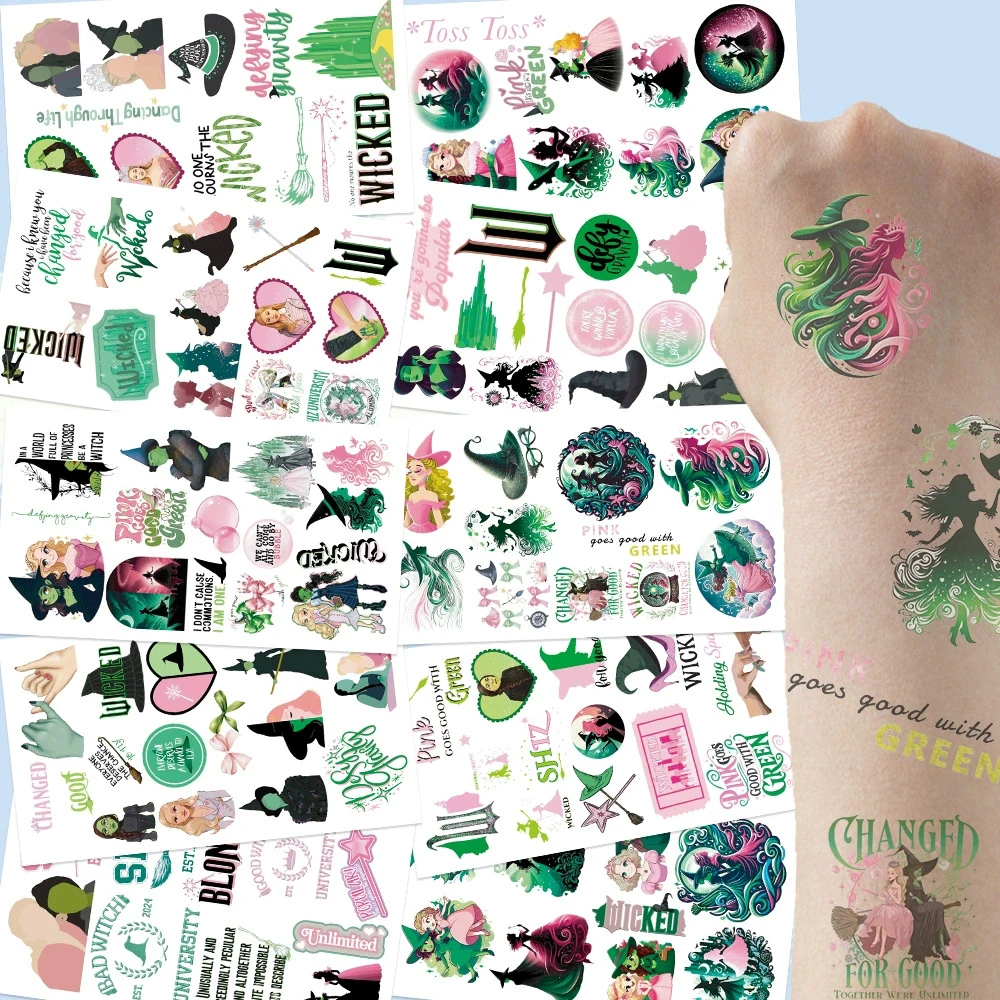 

10pcs Wicked Cartoon Temporary Tattoo Stickers Funny Children Body Art Waterproof Tattoos Decals for Kid Birthday Party Gift Toy