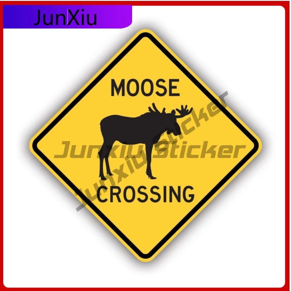

Amazing Anime Moose Crossing Sign Sticker Uv Protected Decals Elk Hunt Hunter Hunting Outdoors Sticker Uv Resistant