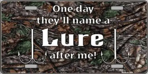 Name A Lure After Me License Plate Metal Tin Sign Picture Plaque Art Wall Decor