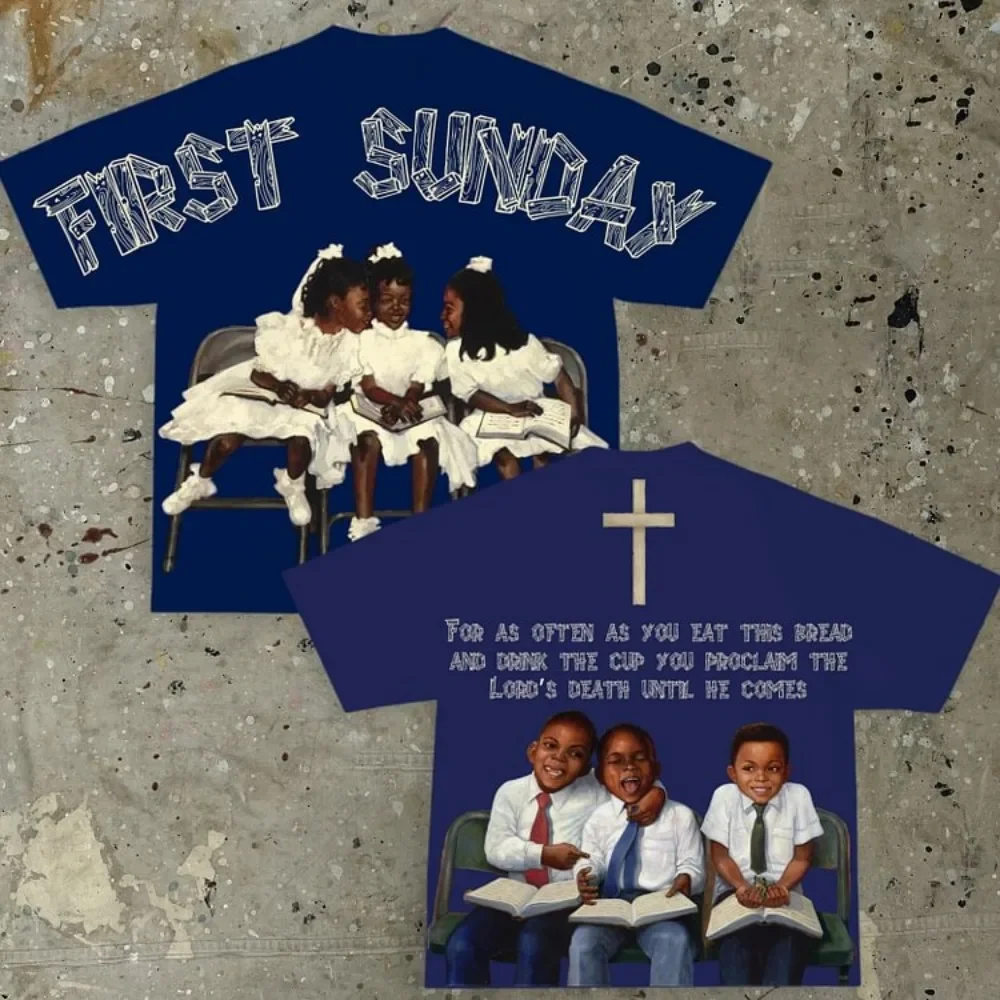 Vintage Children First Sunday Print Graphic Cotton T-Shirt Men Y2K Short Sleeves Vintage Oversize Tshirt Streetwear Women Tops image 4