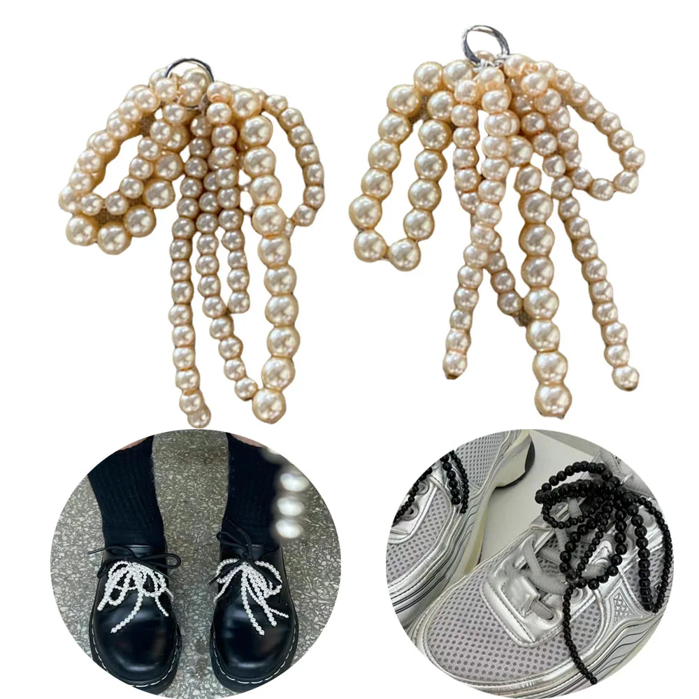 

1 Pair Shoelaces Clips Fashion Shoe Buckle Bowknot Pearl Shoes Pendant Girls Shoes Decoration All Match Shoes Accessory Gifts