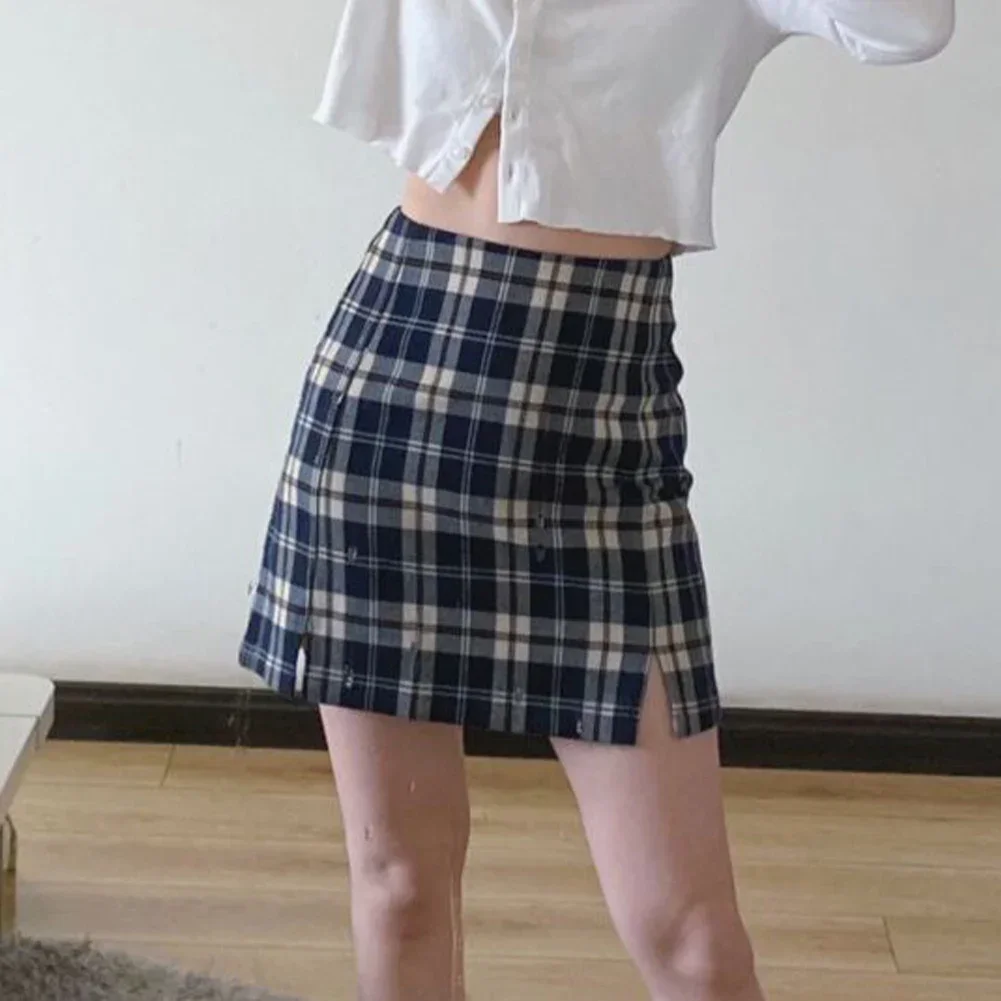 Plaid Women Mini Skirt Summer A-Line Female Pleated Casual High Waist Women Girls Short Streetwear Student Skirts