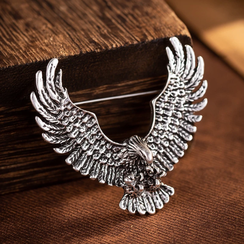 Vintage Legierung Adler Broschen Tier Corsage männer Anzug Hemd Kragen Pins Mode Abzeichen Zubehör Casual Schmuck Giftsi-Remiel – Detail 5