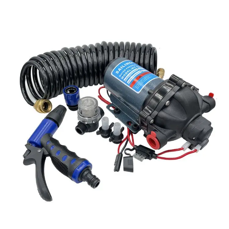 

OEM Portable 5 Chamber Diaphragm 12V 20LPM 70PSI High Pressure On-board Washdown Pump Kit