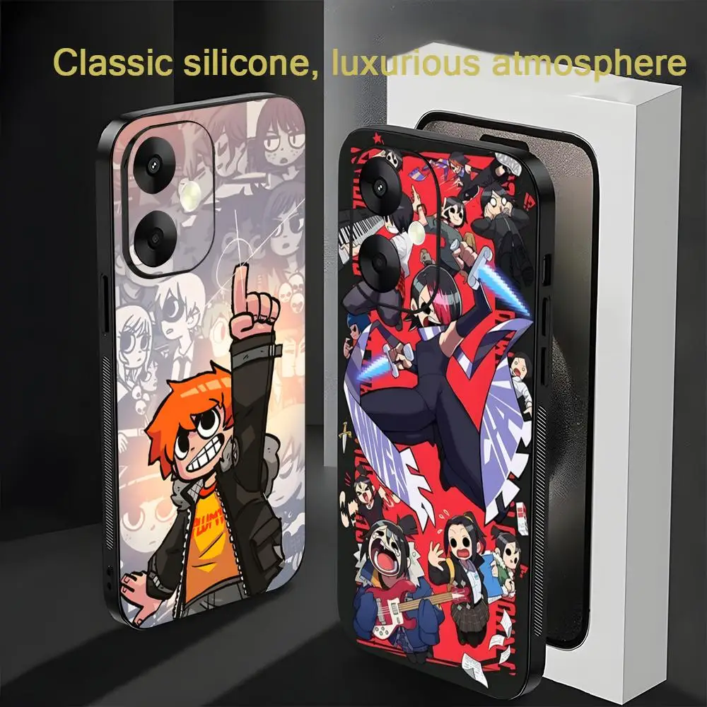 Чехол для телефона с изображением Скотта Пилигрима (аниме) для Xiaomi Redmi 14C 13C 12C Note14 13 12 11 10 Pro Plus S, мягкий черный чехол для телефона