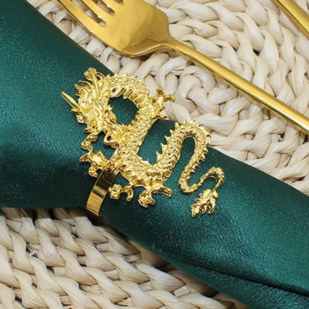 

4pcs Napkin Rings Set 3D Serviette Ring Metal Buckles Table Decoration Rings For Napkins Dining Serviette Ring Holder