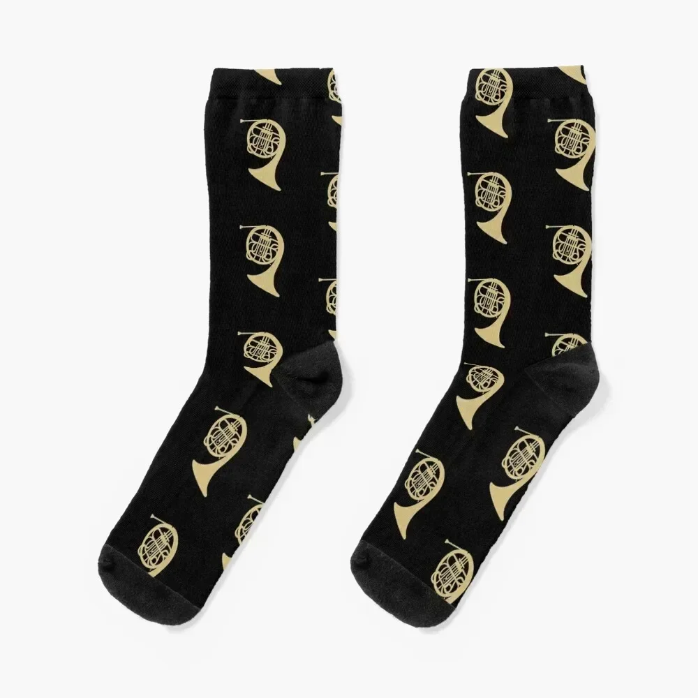 

French horn music horn musician french horn player golden musician Socks aesthetic crazy Socks Women Men's