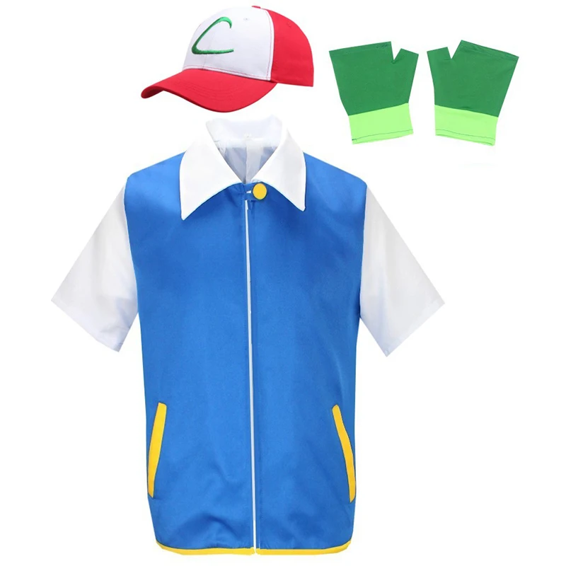 

Child Cartoon Anime Cosplay Costume Summer Boys Short Sleeve Shirt Monster Pocket Movie Same Top And Gloves Hat Clothes 2025