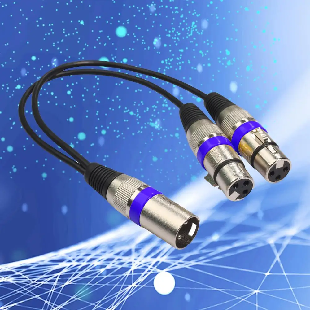 30cm Audio Cable Anti-winding Balanced Transmission Zinc Alloy 2 In 1 XLR Male To XLR Female Audio Extension Cord Sound Console