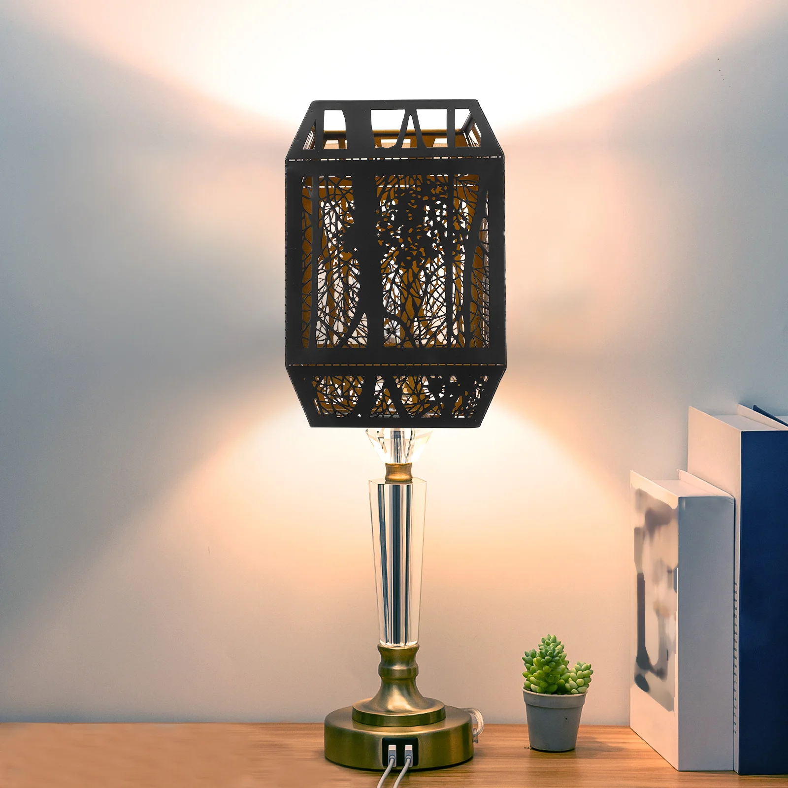 

Iron Hollow Lampshade E27 Lamp Cover Carved Jungle Motif Decorative Metal Tree Shadow Light Shade Replacement for Table Floor