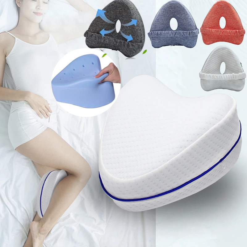 Leg Pillow Side Sleeper Pregnant Woman Pillow Leg Pain Relief Memory Foam Leg Pillow Sleeping Heart Breathable Straps Pillow