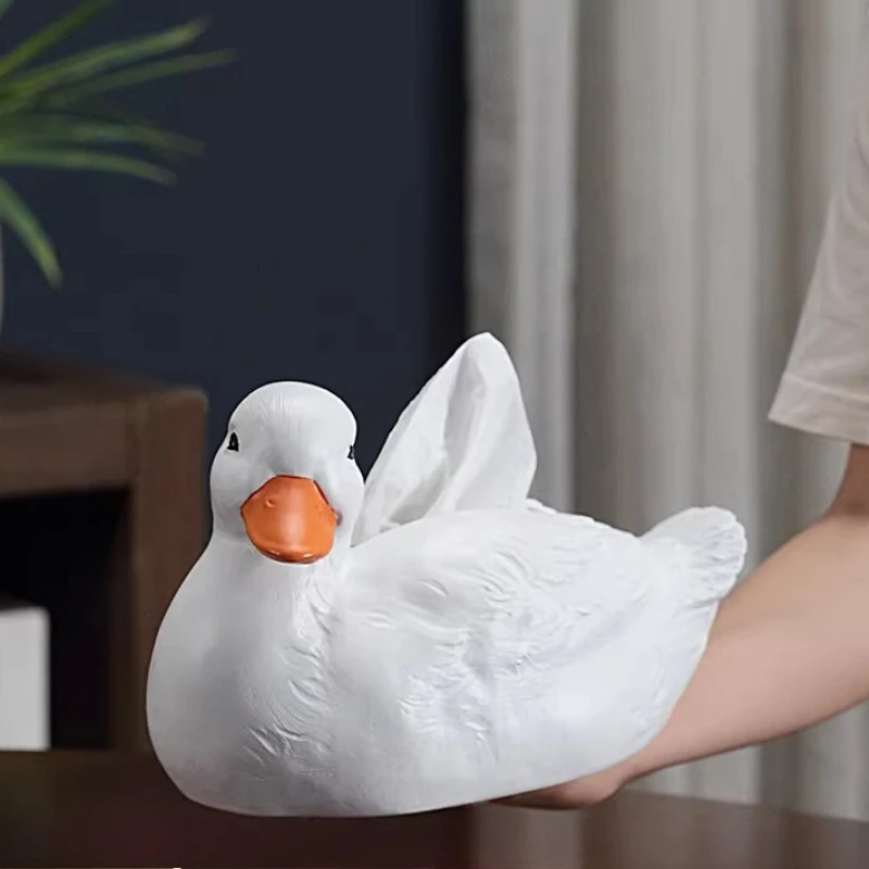 

Чехол для коробки с салфетками в виде утки, подставка из смолы с дизайном в виде ветки для журнального столика или прикроватной тумбочки, милый домашний декор в виде животного с функциональным хранилищем