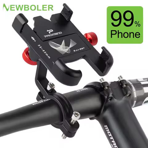NEWBOLER MTB Phone Mount Stand Bicycle Holder 360&deg; Rotatable Aluminum Adjustable Bike Phone Holder Non-slip Cycling Bracke