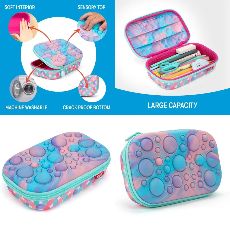 

Large Capacity Silicone Sensory Fidget Pencil Case for Ideal for School and Daily Use Durable and Fun Stationery Organizer Box