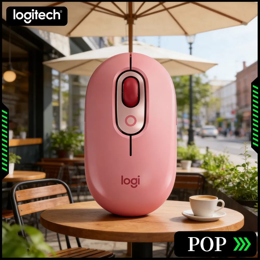 Multi Pairing Logitech M350 POP Wireless Mouse Comfort Touch Mute Buttons For Laptop Desktop Mac Travel Office Use