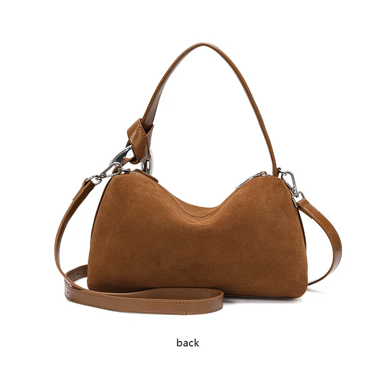 Aidanni Vintage Matte Cowhide Pillow Bag, Damenhandtasche, große Pendler-Schulter- und Umhängetasche, strukturierte Damentasche – Detail 13