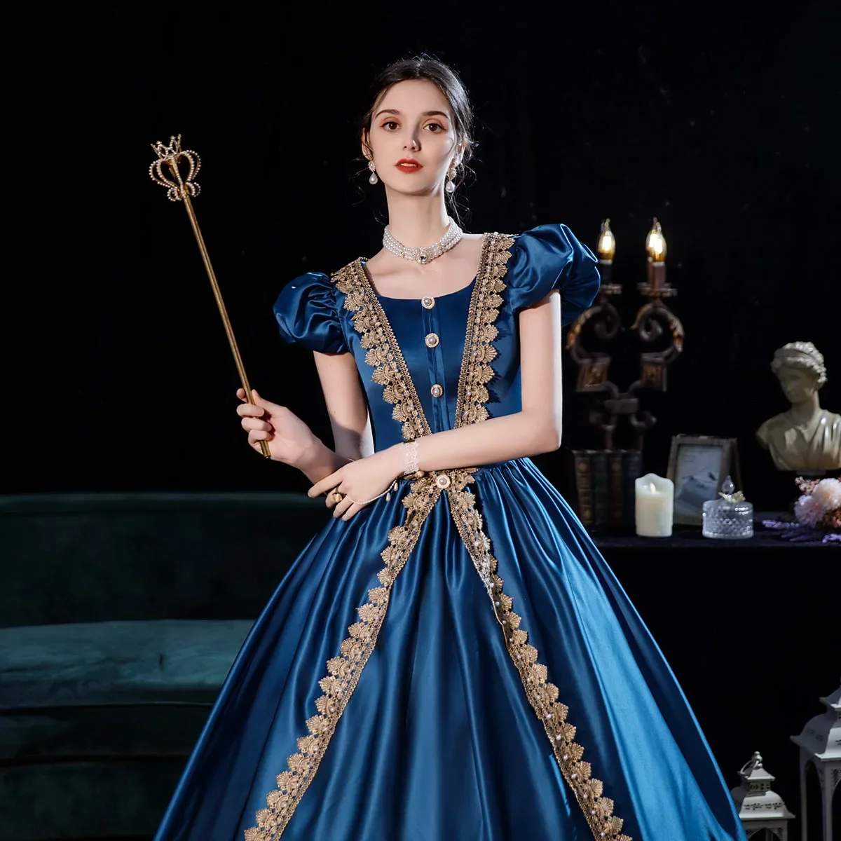 

European Medieval Victoria Queen Princess Lolita Party Formal Dress Halloween Women Carnival Court Noble Palace Cosplay Costume