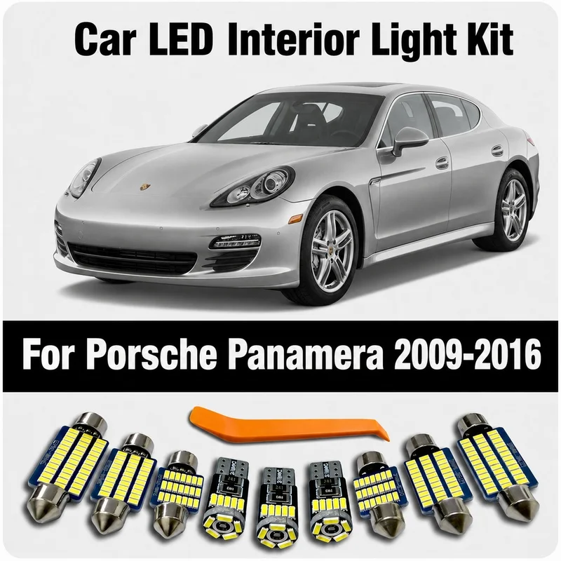 24Pcs Canbus LED Bulb Interior Reading Door Foot Trunk Light Kit For Porsche Panamera 970 2009- 2012 2013 2014 2015 2016