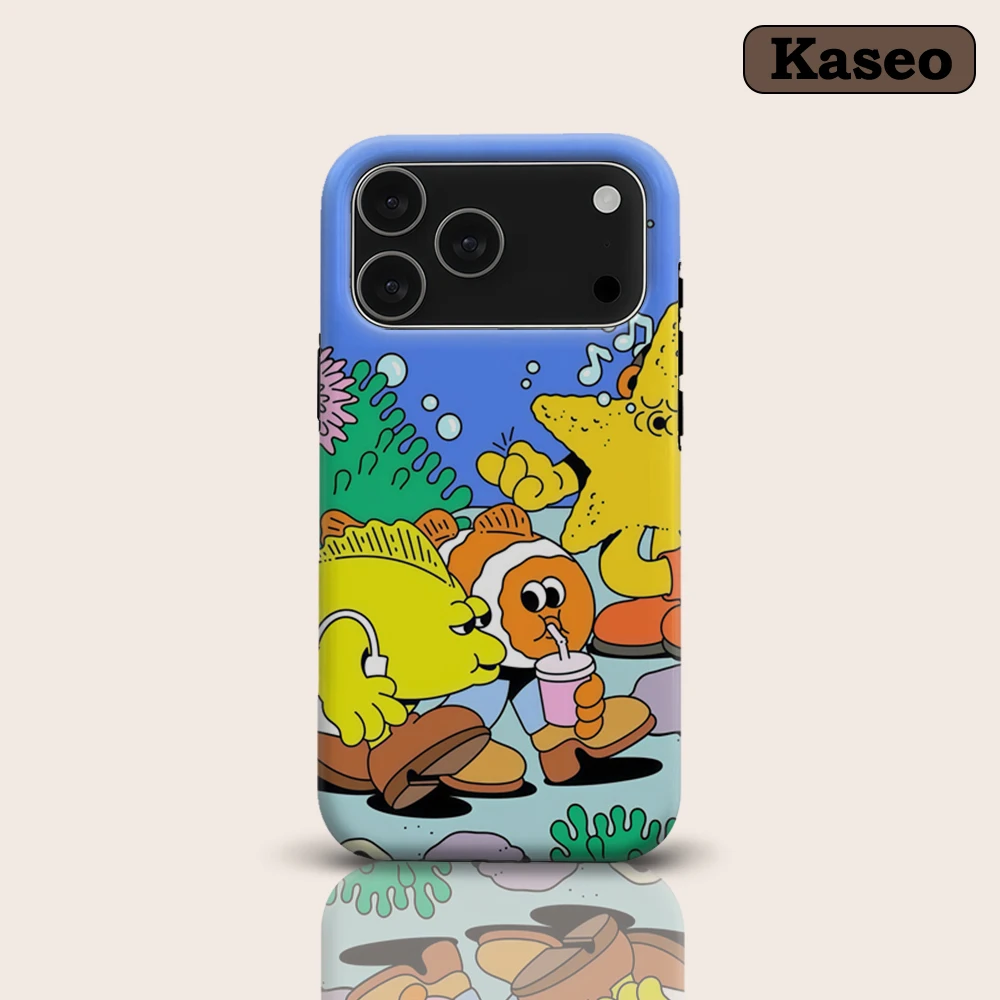 

Cartoon Underwater Party for Magnetic Phone Case for IPhone 17 16 15 14 13 Pro Max Plus Single Double-layer Tough Case